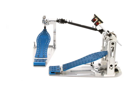 DW MFG Series Machined Chain Drive Double Bass Drum Pedal with Bag - Blue