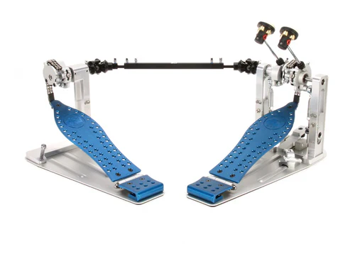 DW MFG Series Machined Chain Drive Double Bass Drum Pedal with Bag - Blue - Image 2