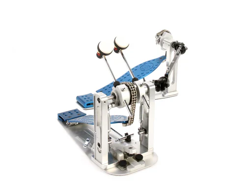 DW MFG Series Machined Chain Drive Double Bass Drum Pedal with Bag - Blue - Image 3