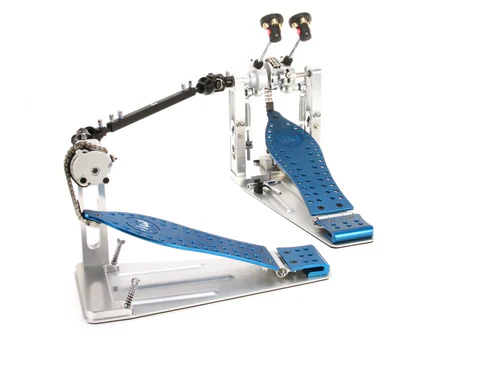 DW MFG Series Machined Chain Drive Double Bass Drum Pedal with Bag - Blue - Image 5