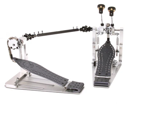 DW MFG Series Machined Chain Drive Double Bass Drum Pedal with Bag - Gray - Image 2