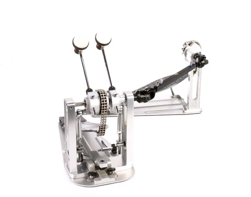 DW MFG Series Machined Chain Drive Double Bass Drum Pedal with Bag - Gray - Image 3