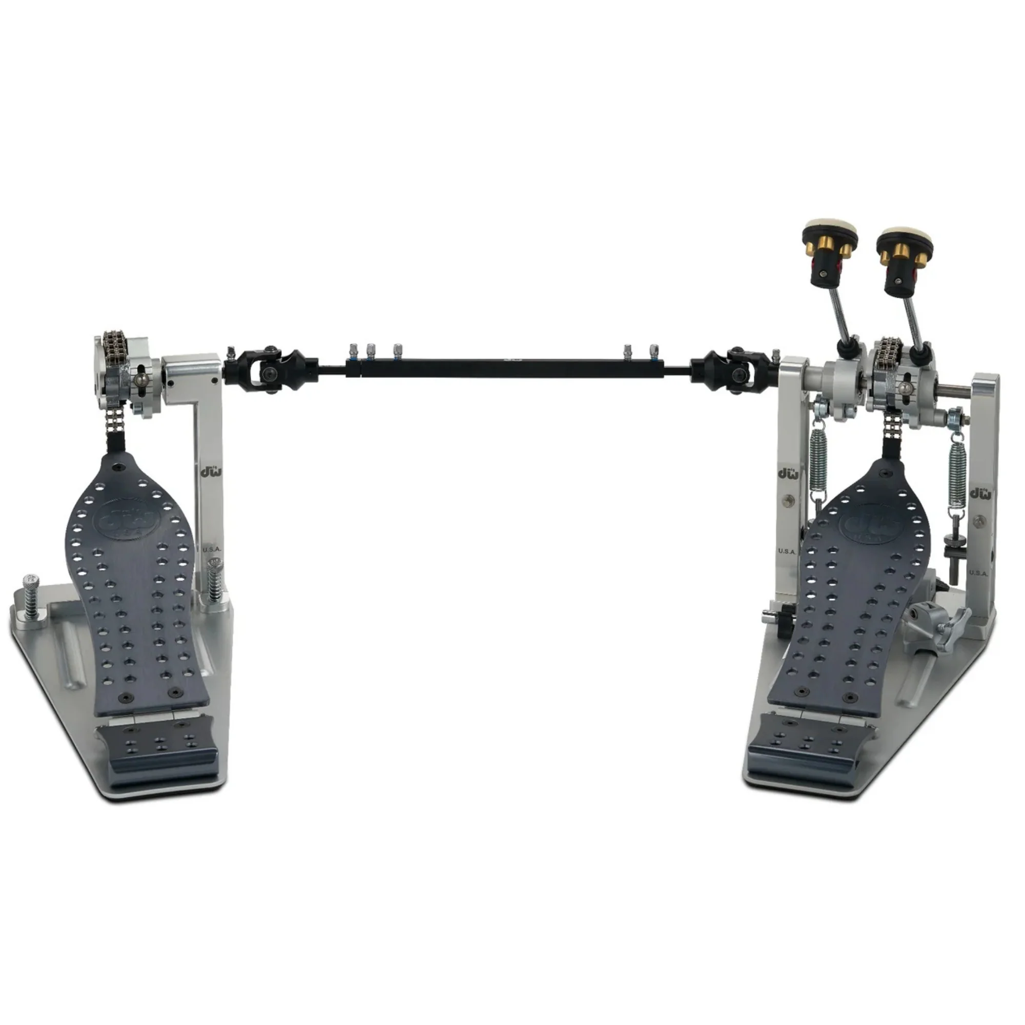 DW MFG Series Machined Chain Drive Double Bass Drum Pedal with Bag - Gray - Image 7