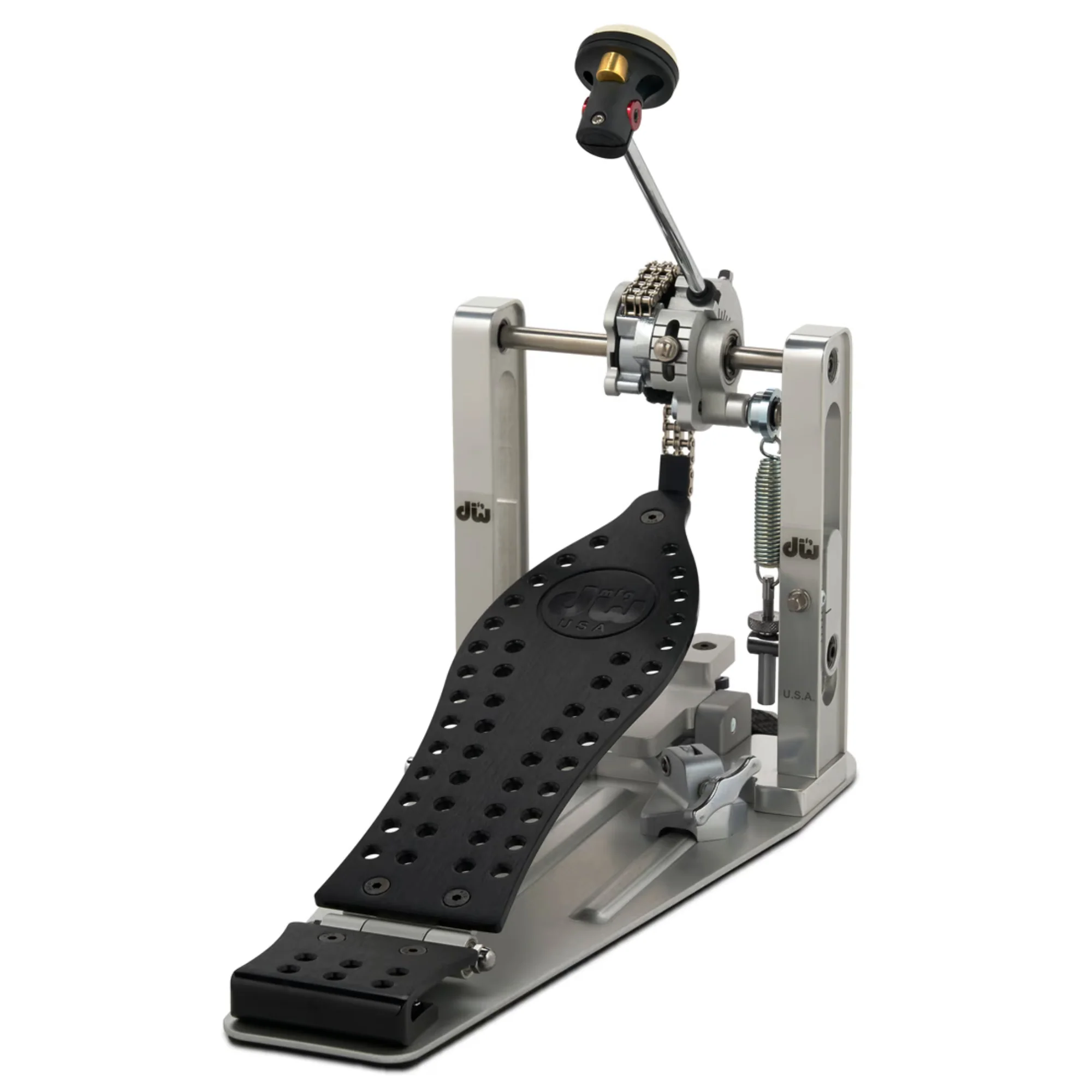 DW MFG Series Machined Chain Drive Single Bass Drum Pedal with Bag - Black - Image 2