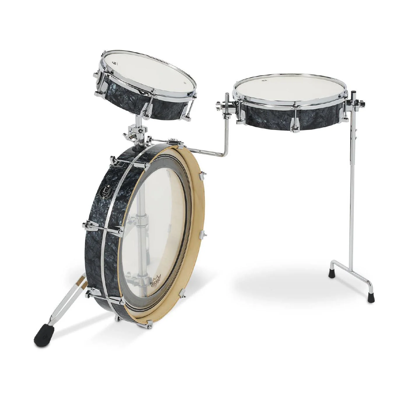 DW Performance Low-Pro 3-Piece Shell Pack Drum Kit in Black Diamond