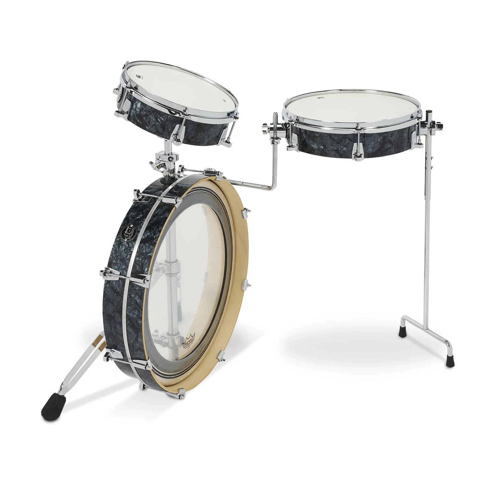 DW Performance Low-Pro 3-Piece Shell Pack Drum Kit in Black Diamond - Image 2