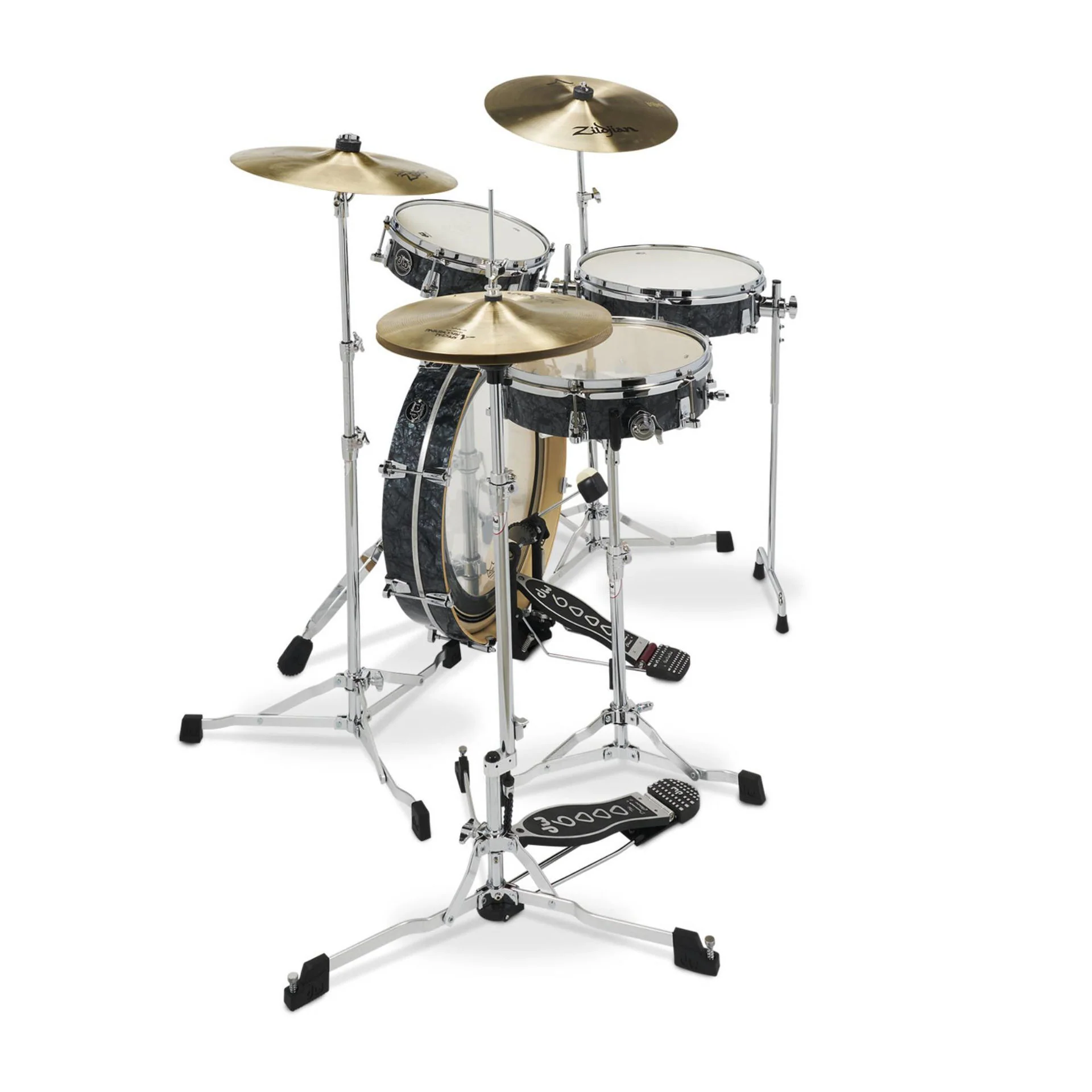 DW Performance Low-Pro 4-Piece Shell Pack Drum Kit in Black Diamond - Image 2