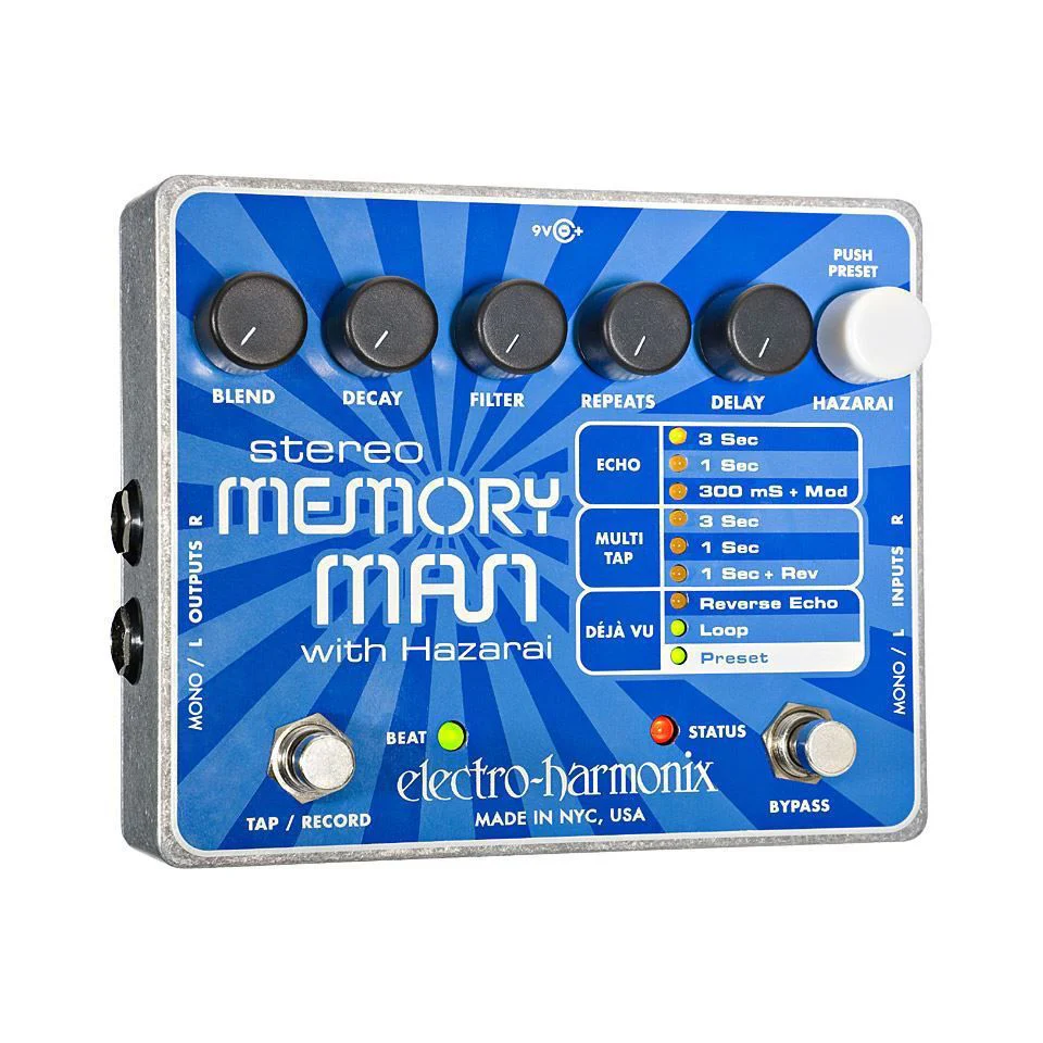 Electro Harmonix Stereo Memory Man W/Hazerai Effects Pedal - Image 2