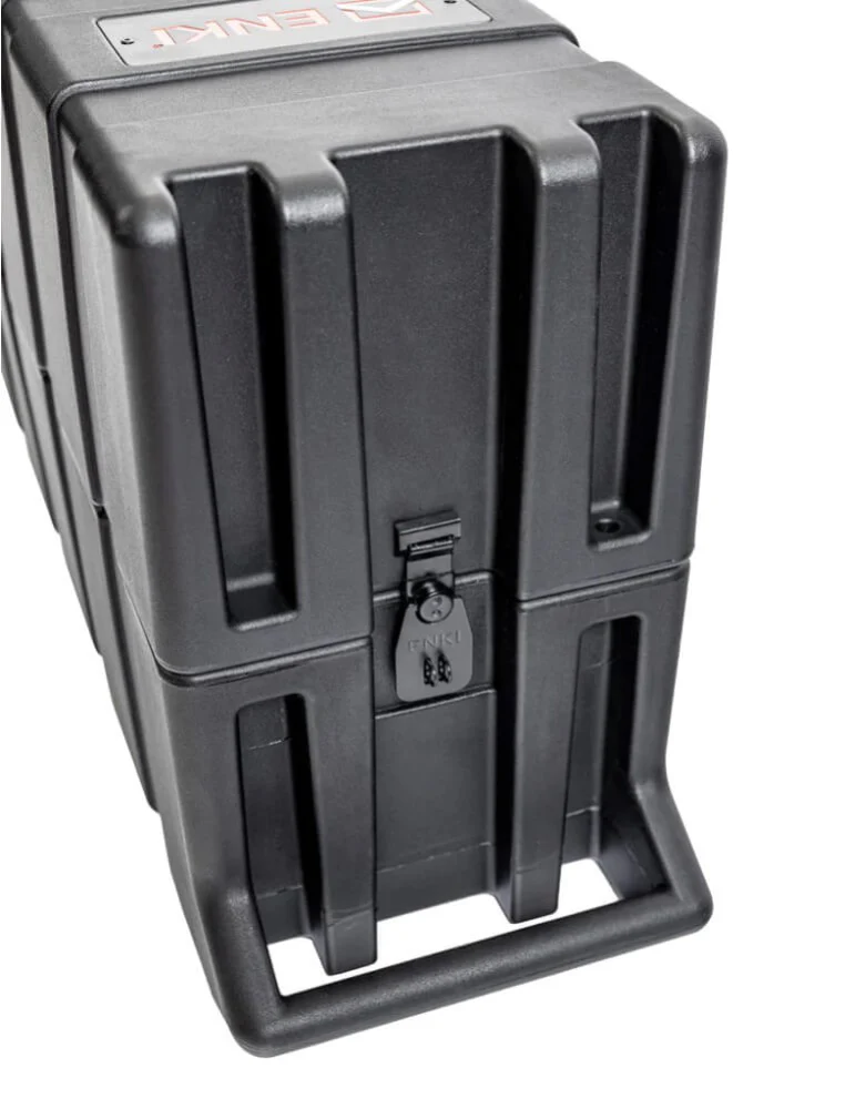 Enki AMG-2B Dual Electric Bass Guitar Case with Wheels and Removable Lid - Image 3