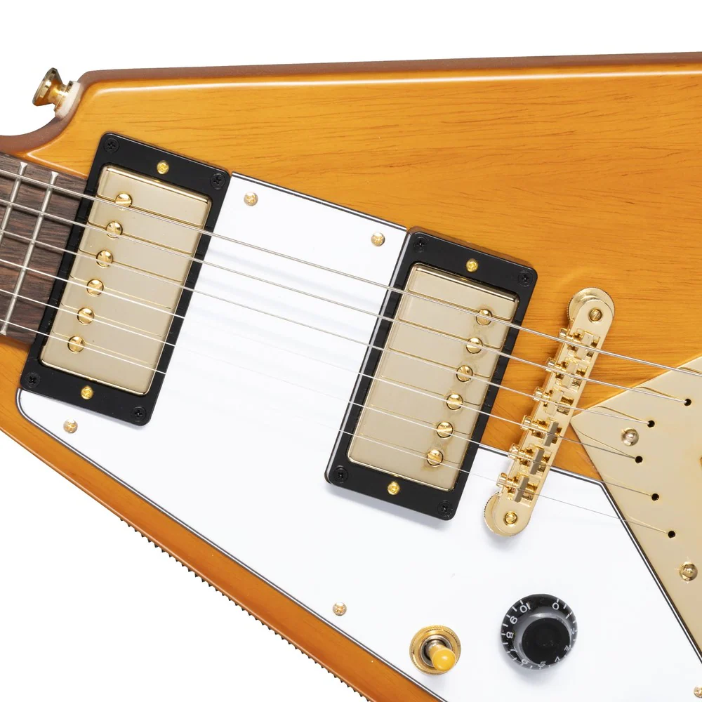Epiphone 1958 Korina Flying V Electric Guitar - Left Handed in Aged Natural Finish - Image 10