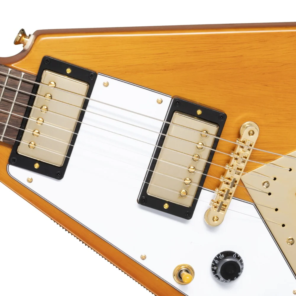 Epiphone 1958 Korina Flying V Electric Guitar - Left Handed in Aged Natural Finish - Image 3