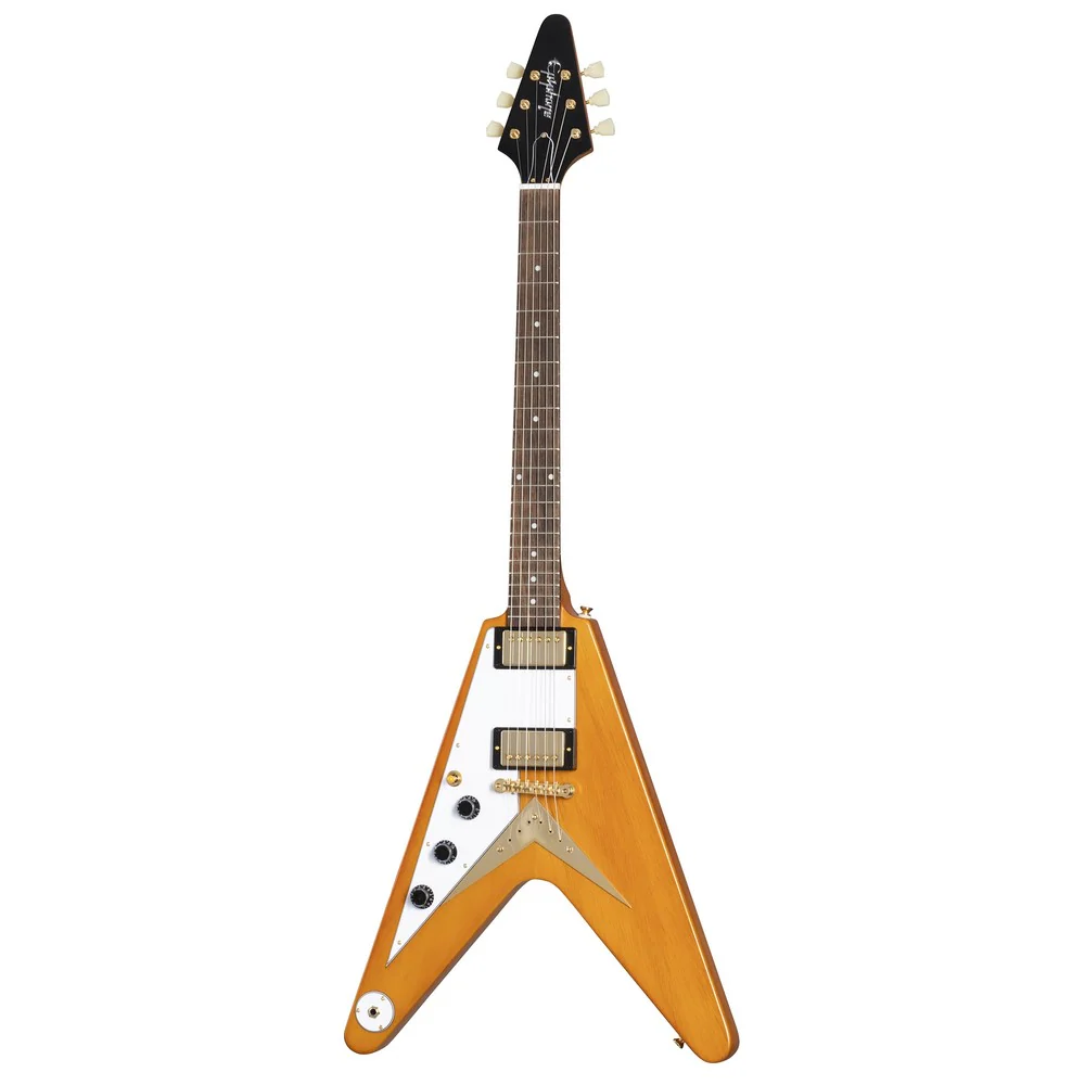 Epiphone 1958 Korina Flying V Electric Guitar - Left Handed in Aged Natural Finish - Image 6