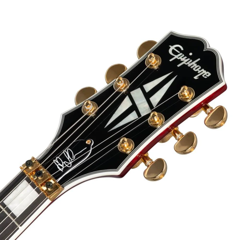 Epiphone Alex Lifeson Les Paul Custom Axcess Electric Guitar with Floyd Rose - Ruby - Image 4