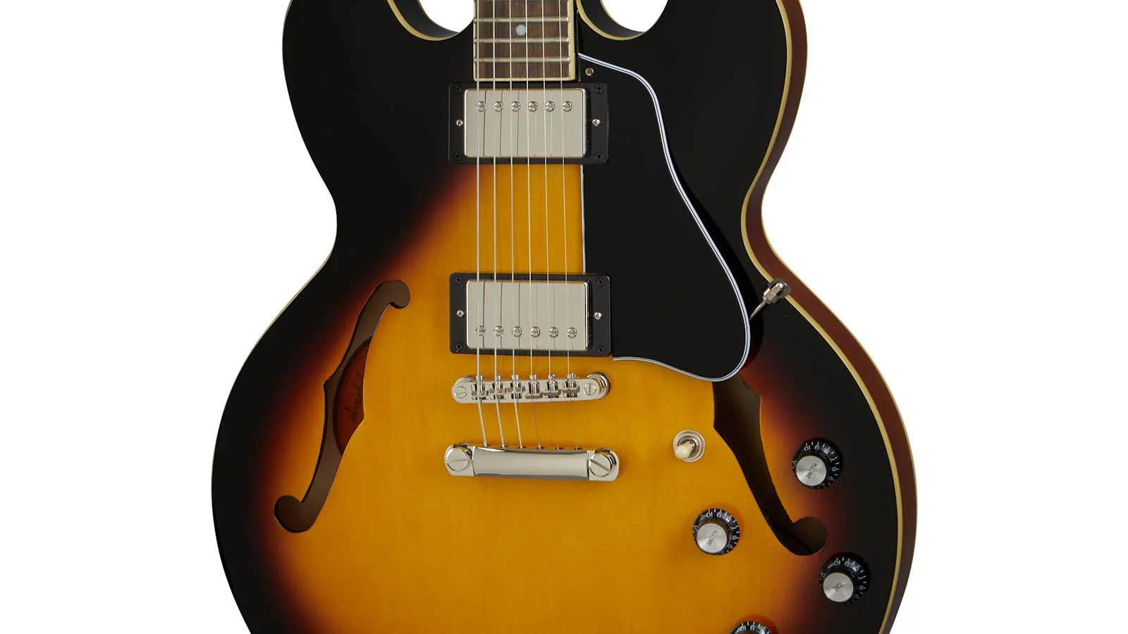 Epiphone ES-335 Semi-Hollow Body Electric Guitar in Vintage Sunburst - Image 3