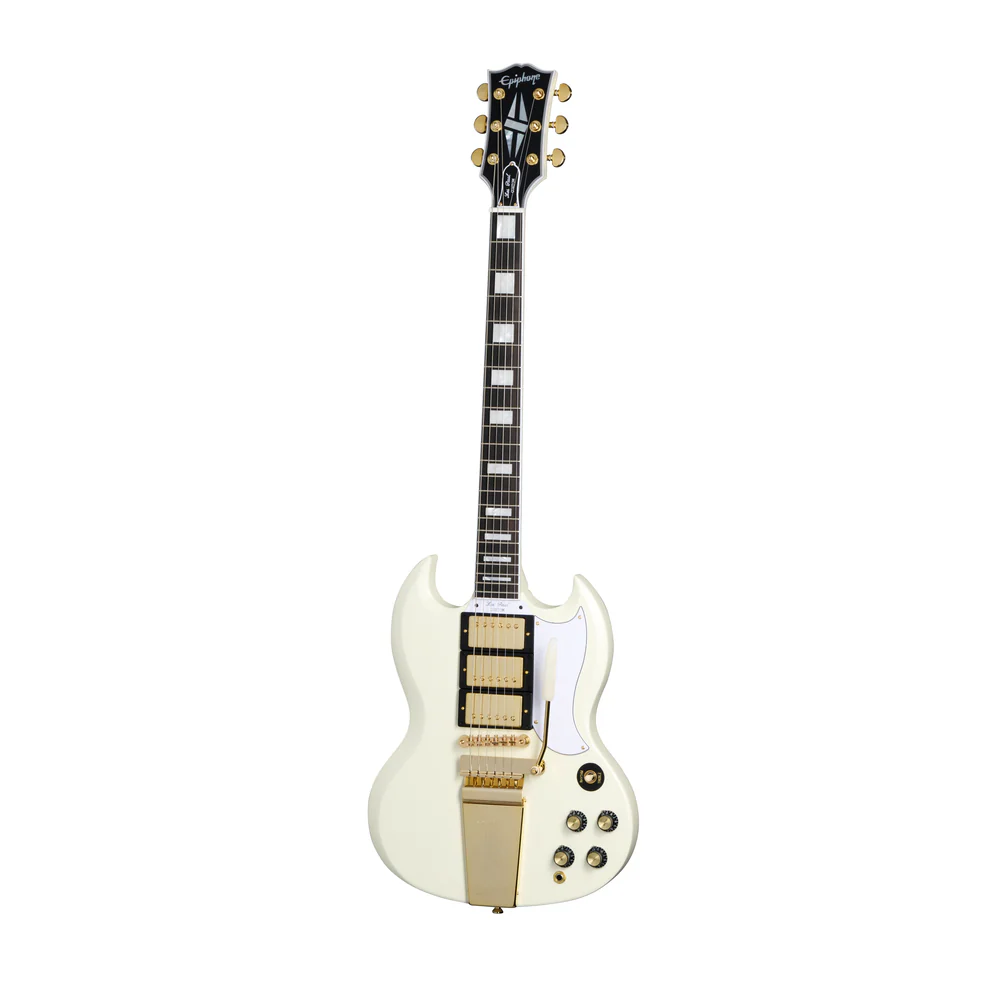 Epiphone Inspired by Gibson 63 Les Paul SG Custom Maestro in White - Image 6