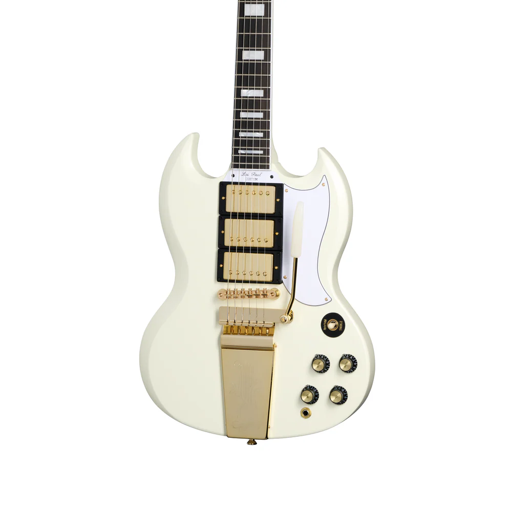 Epiphone Inspired by Gibson 63 Les Paul SG Custom Maestro in White - Image 7