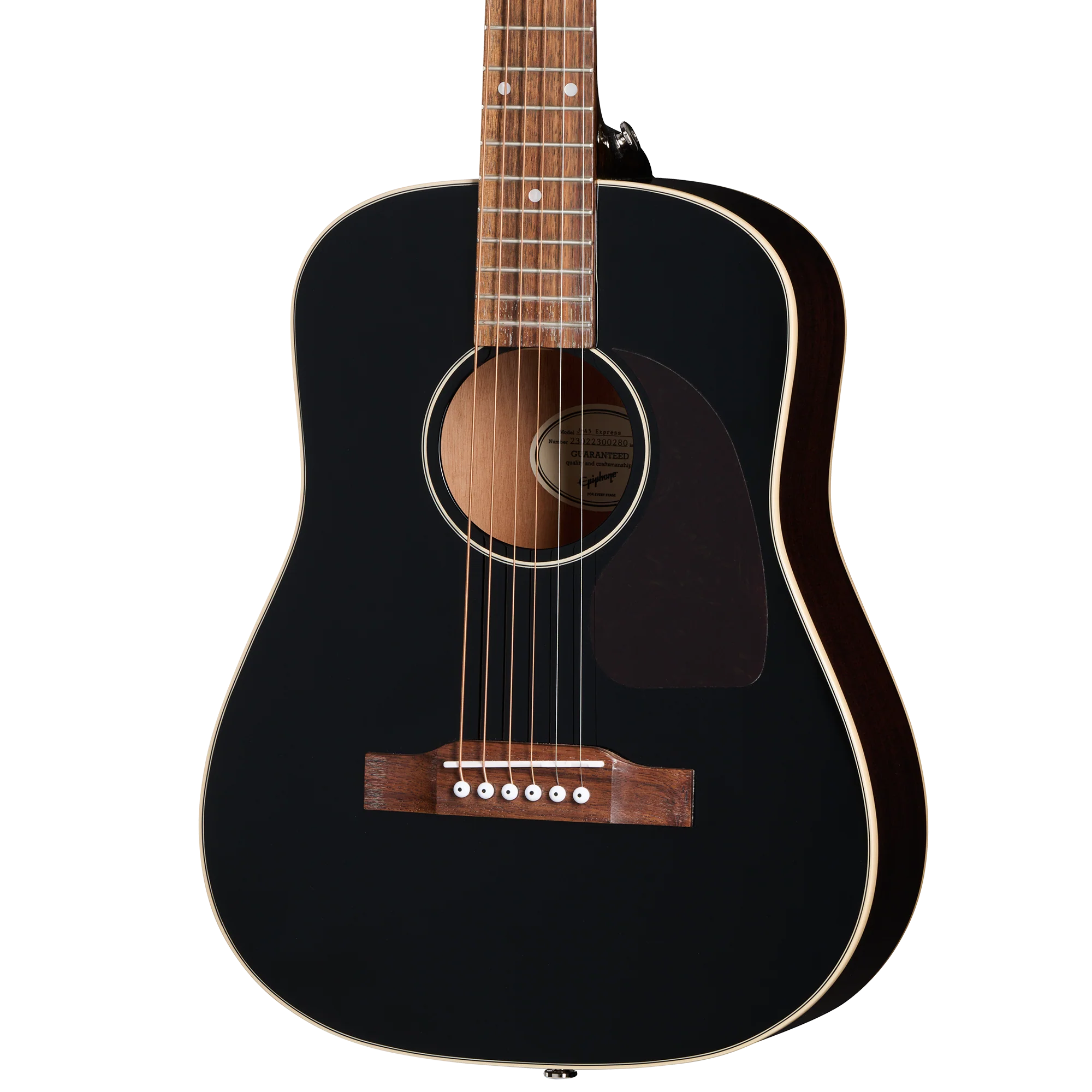 Epiphone J-45 Express Acoustic Guitar w/Gig Bag - Ebony - Image 6