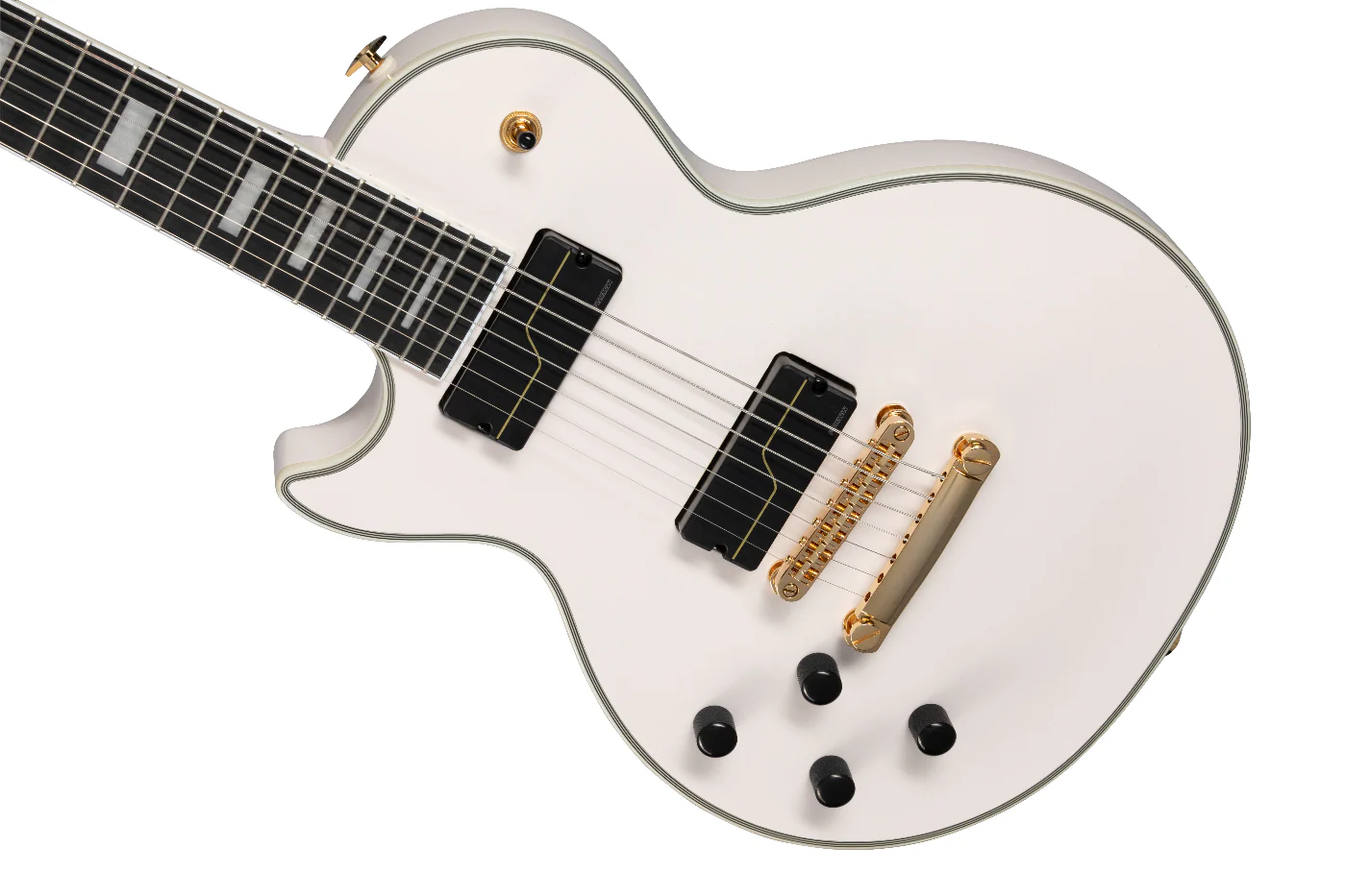 Epiphone Matt Heafy LP Custom 7-String Electric Guitar White Left-Handed with Case - Image 3