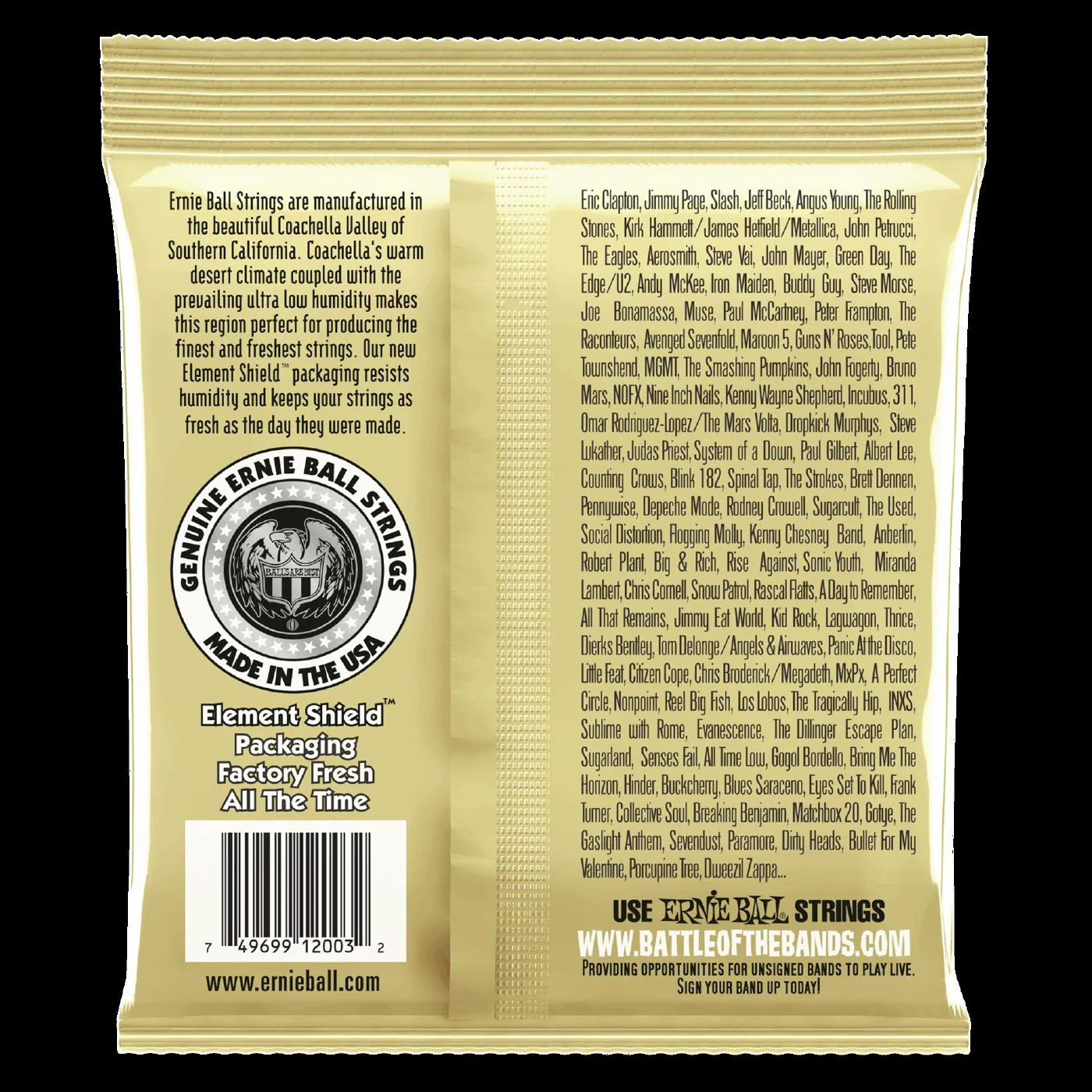 Ernie Ball 2003 Earthwood Medium Light 80 20 Bronze Acoustic Guitar Strings - Image 2