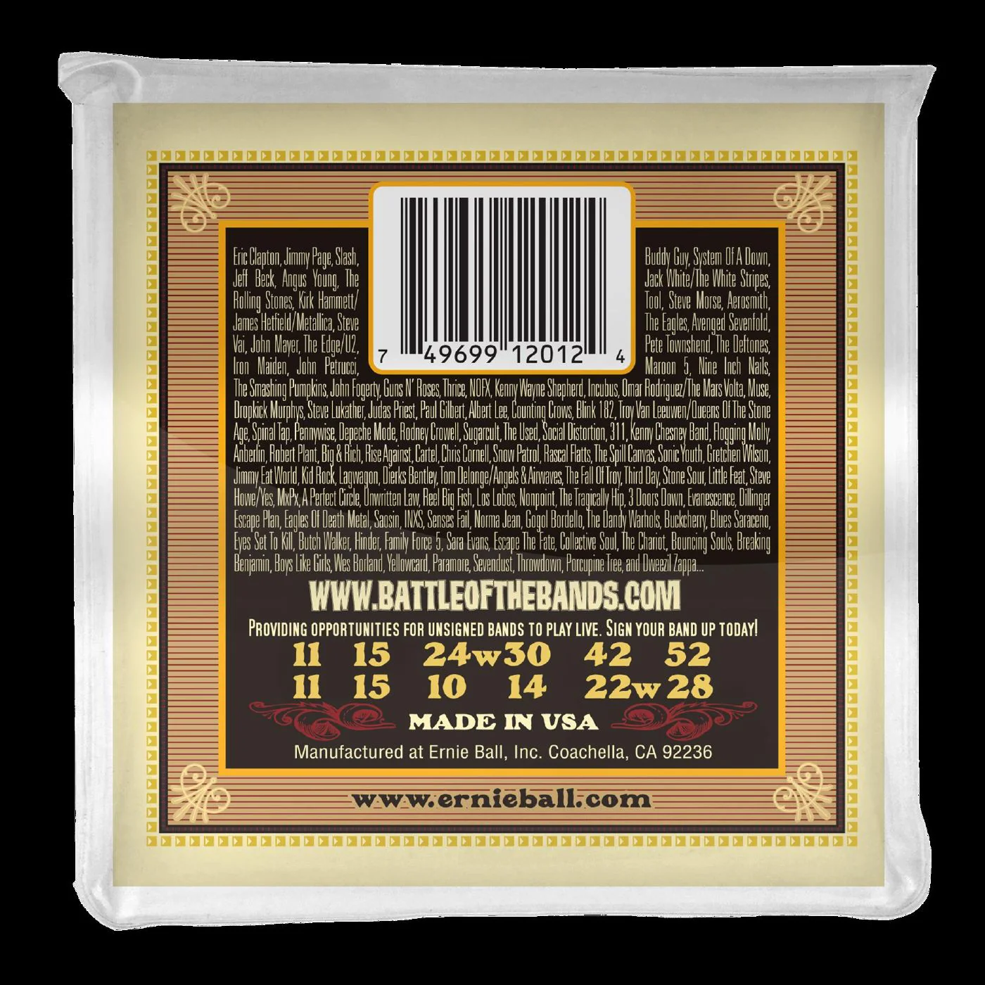 Ernie Ball 2012 Earthwood Medium 12-String 80 20 Bronze Acoustic Guitar Strings - Image 2