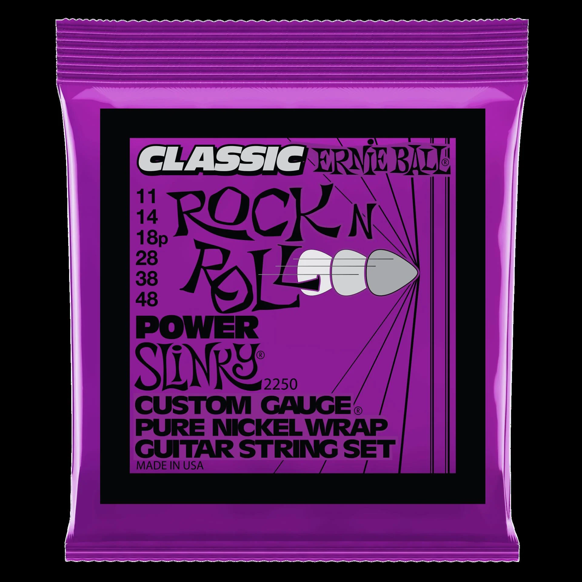 Ernie Ball 2250 Power Slinky Classic Rock n Roll Pure Nickel Wrap Electric Guitar Strings - Image 4