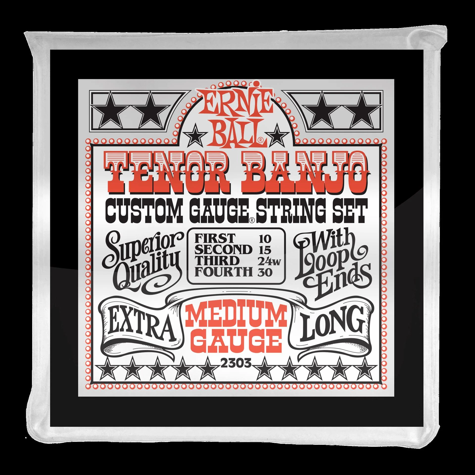Ernie Ball 2303 Medium Loop End Stainless Steel Tenor Banjo Guitar Strings - Image 3
