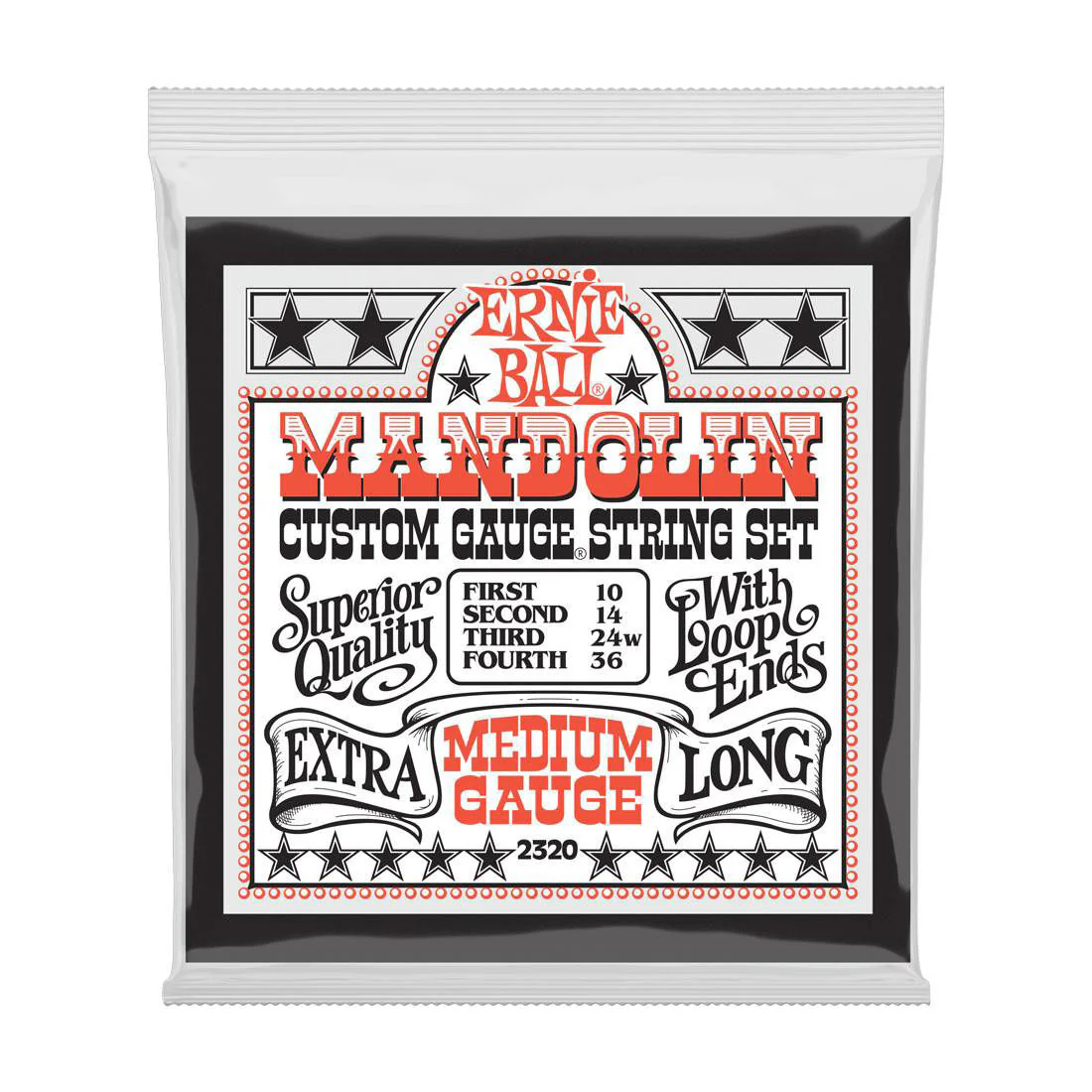 Ernie Ball 2320 10-36 Medium Loop End Stainless Steel Mandolin Strings - Image 2