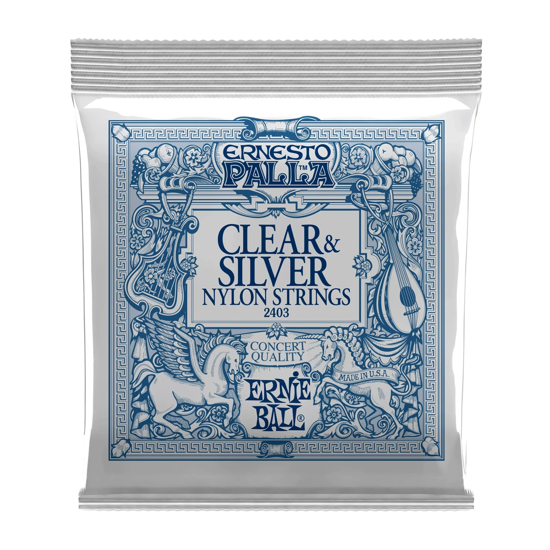 Ernie Ball 2403 Ernesto Palla Clear & Silver Nylon Classical Guitar Strings - Image 4