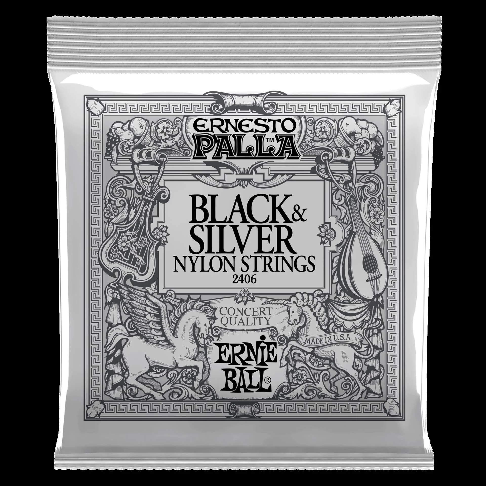 Ernie Ball 2406 Ernesto Palla Black & Silver Nylon Classical Guitar Strings - Image 4