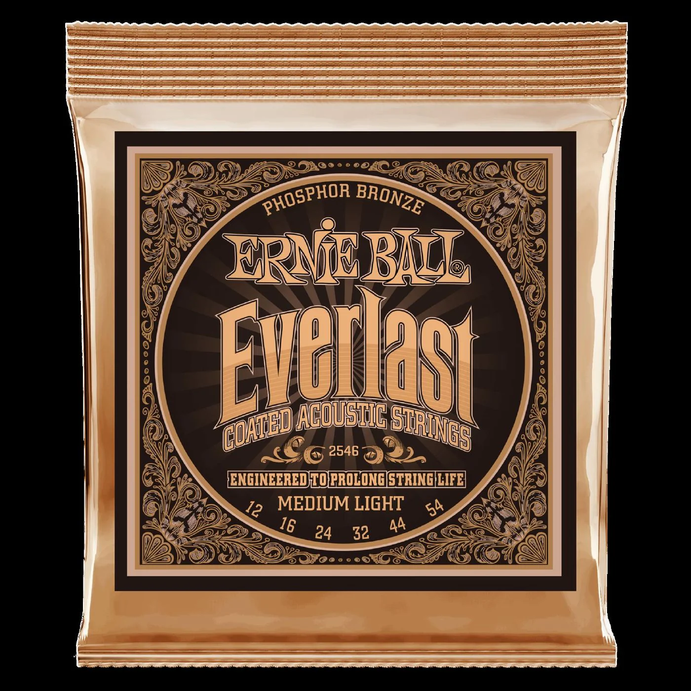 Ernie Ball 2546 Everlast Medium Light Coated Phosphor Bronze Acoustic Guitar Strings