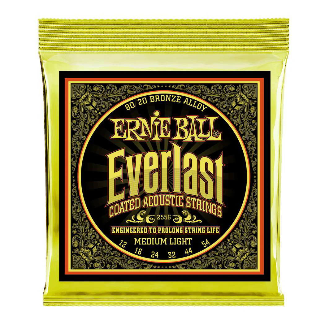 Ernie Ball 2556 12-54 Everlast Medium Light Coated 80/20 Bronze Acoustic Guitar Strings - Image 2