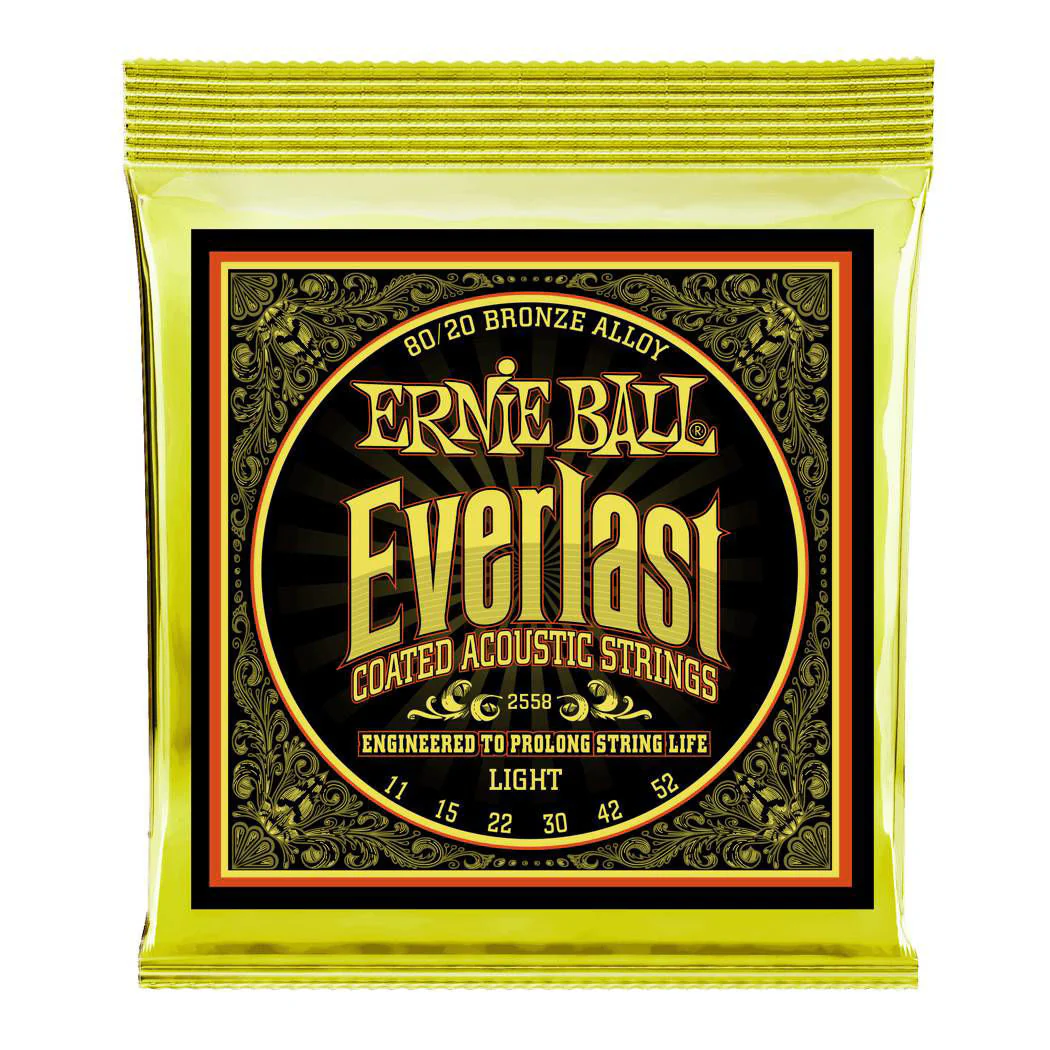 Ernie Ball 2558 Everlast Light Coated 80/20 Bronze Acoustic Guitar Strings - Image 2