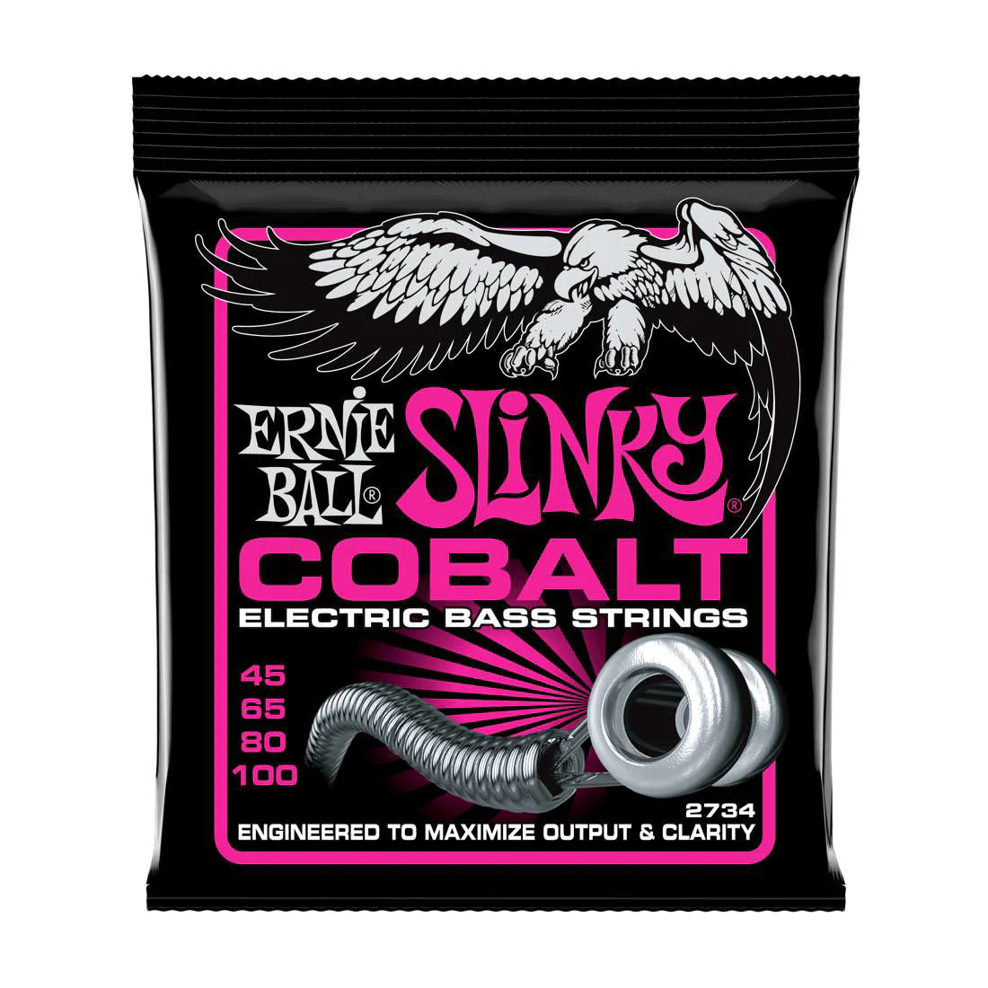 Ernie Ball 2734 45-100 Super Slinky Cobalt Electric Bass Guitar Strings - Image 2
