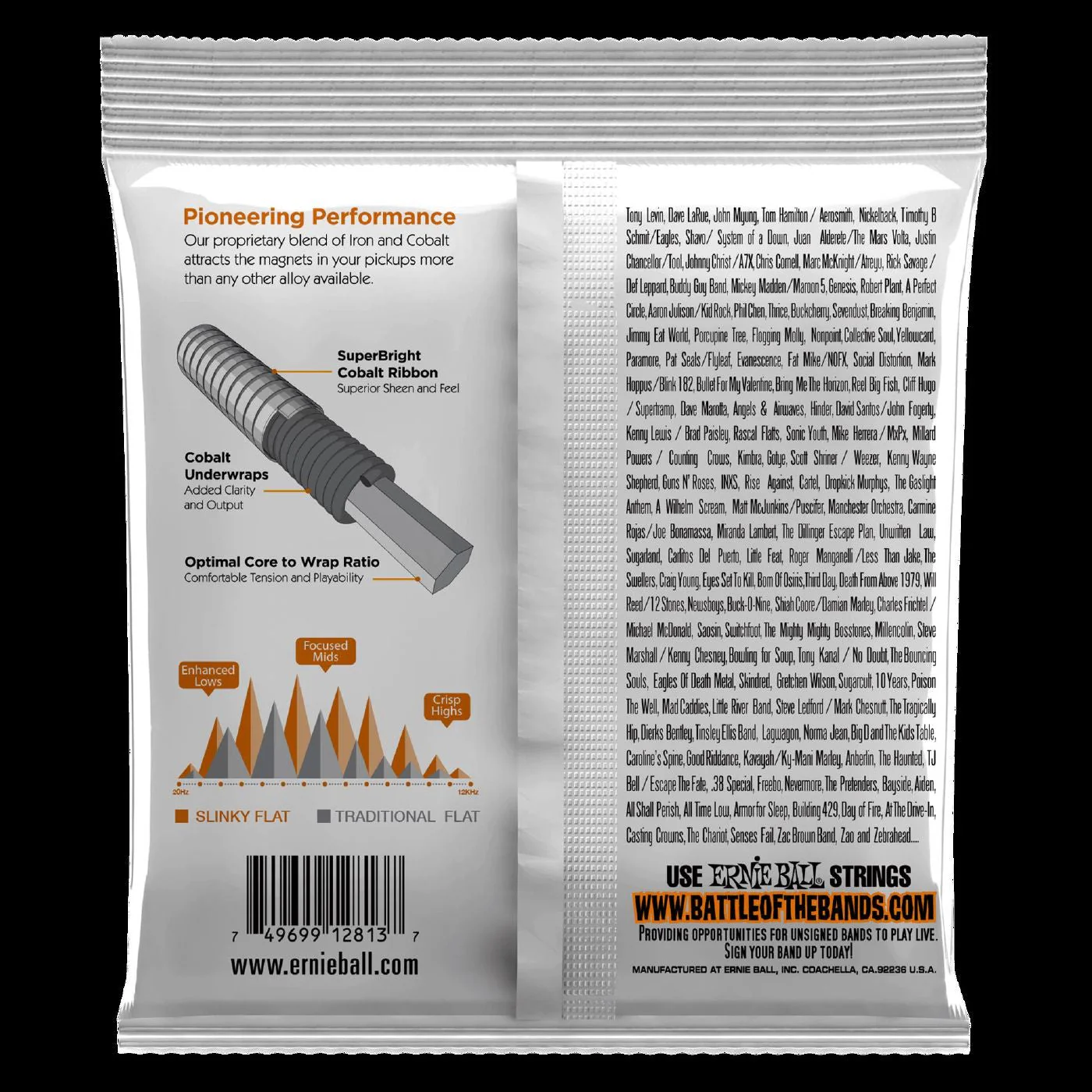 Ernie Ball 2813 Hybrid Slinky Flatwound Electric Bass Strings - Image 2