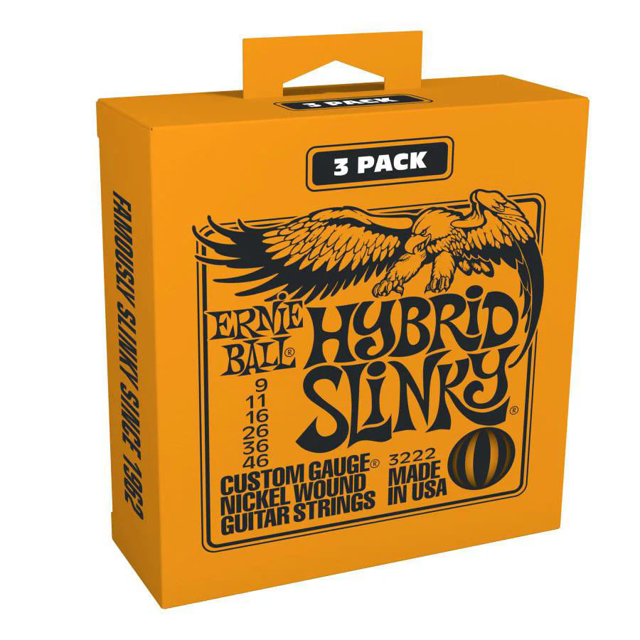 Ernie Ball 3222 9-46 Hybrid Slinky Nickel Wound Electric Guitar Strings - 3 Pack - Image 2