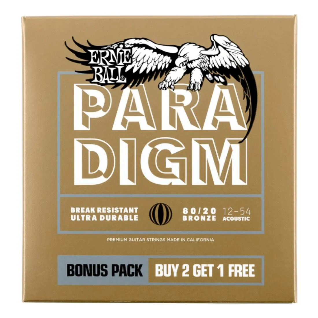 Ernie Ball 3326 12-54  Paradigm Med Light 80 - 20 Bronze Acoustic Guitar Strings 3 Pack - Image 2