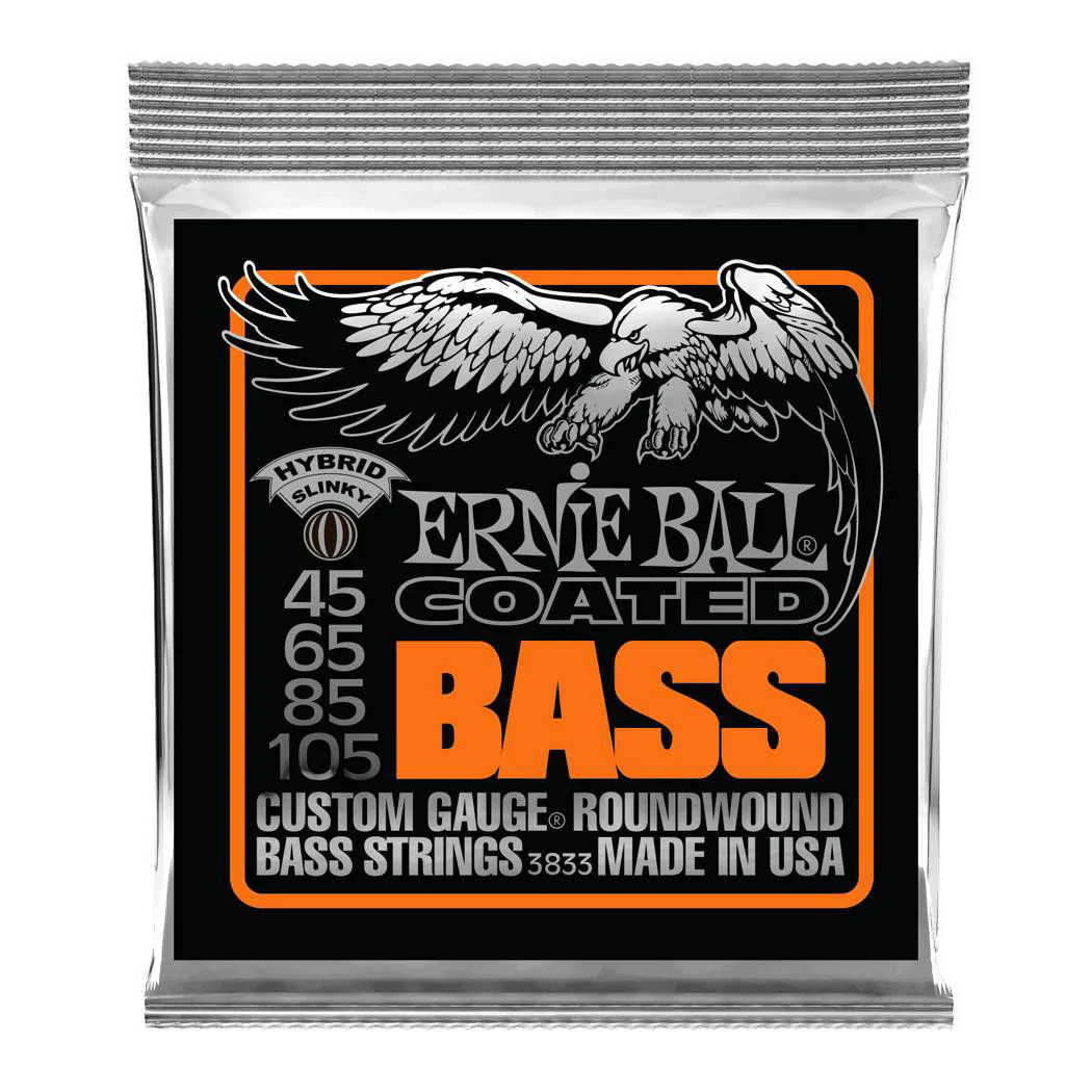 Ernie Ball 3833 45-105 Hybrid Slinky Coated Electric Bass Guitar Strings - Image 2