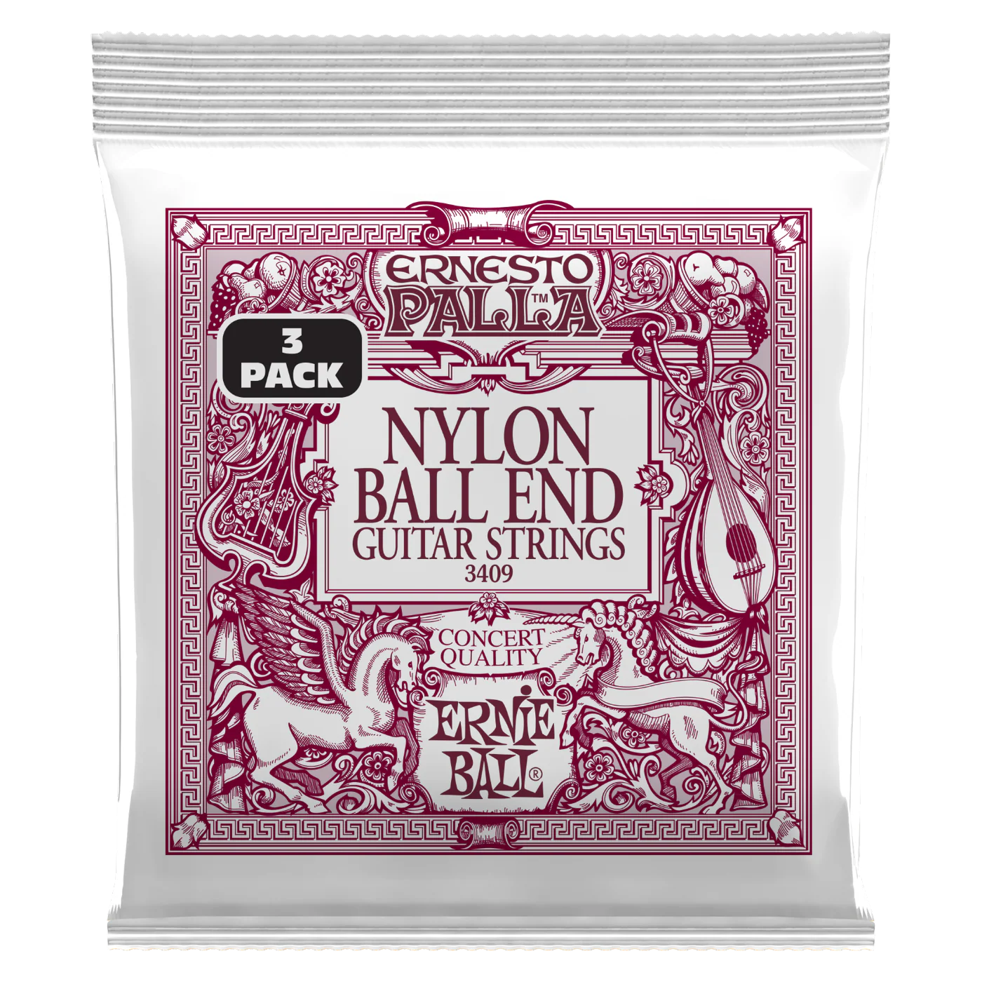 Ernie Ball Ernesto Palla clear and Nylon Classical Guitar Strings 3-Pack
