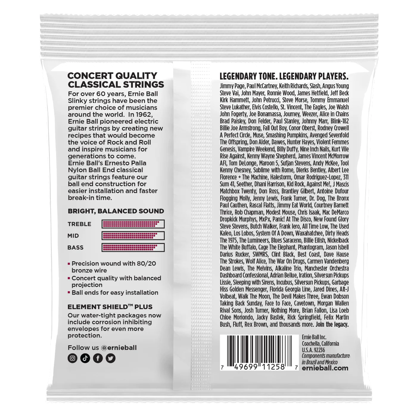 Ernie Ball Ernesto Palla clear and Nylon Classical Guitar Strings 3-Pack - Image 2