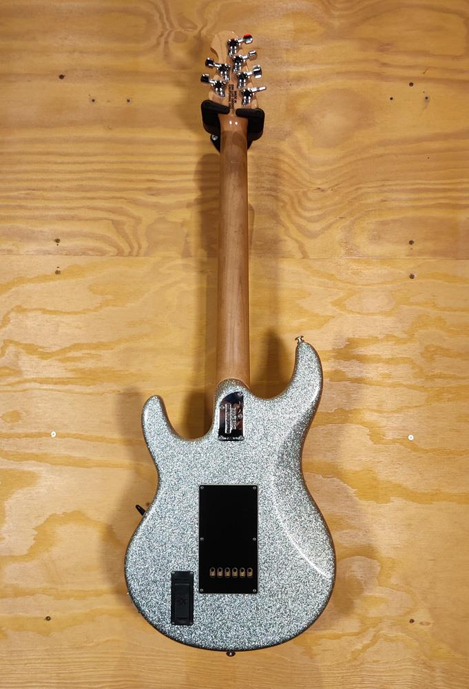 Ernie Ball Music Man Silhouette Electric Guitar in Silver Sparkle - Preloved - Image 2