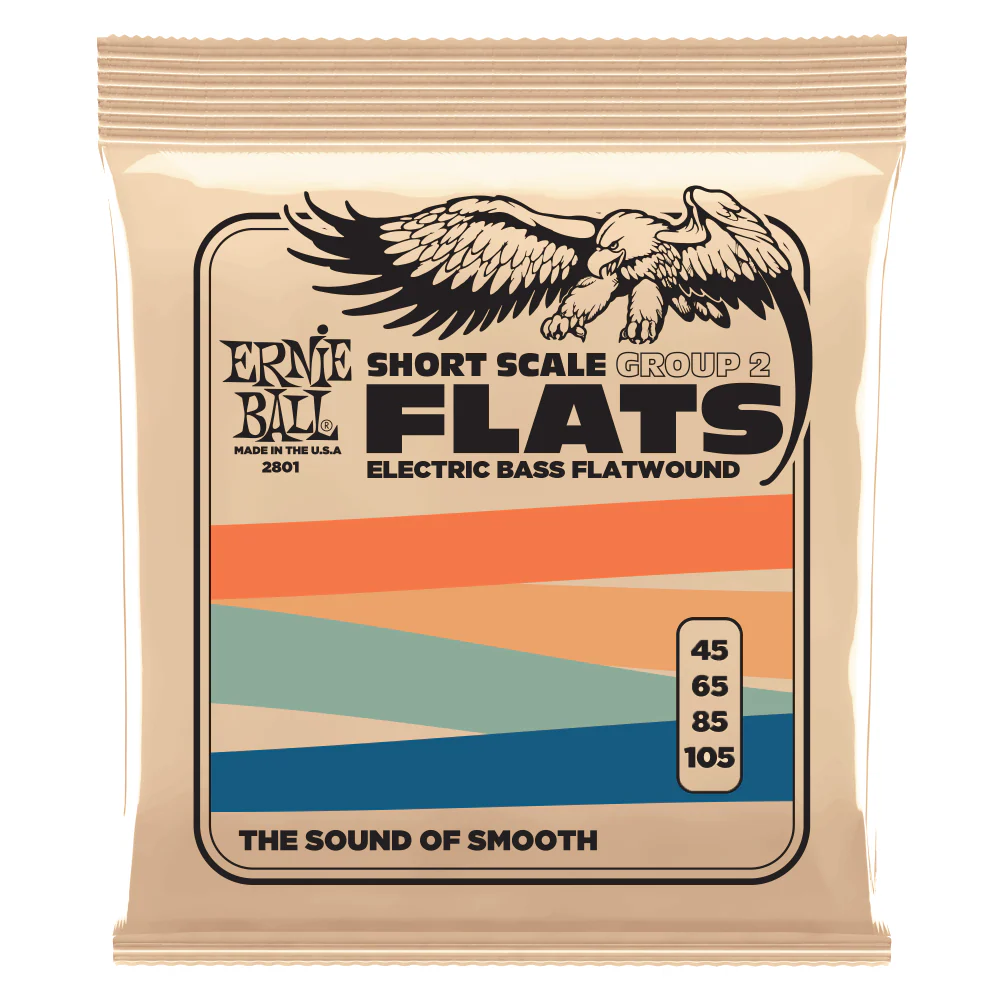 Ernie Ball Short Scale Flatwound Group 2 Electric Bass Strings 45-105