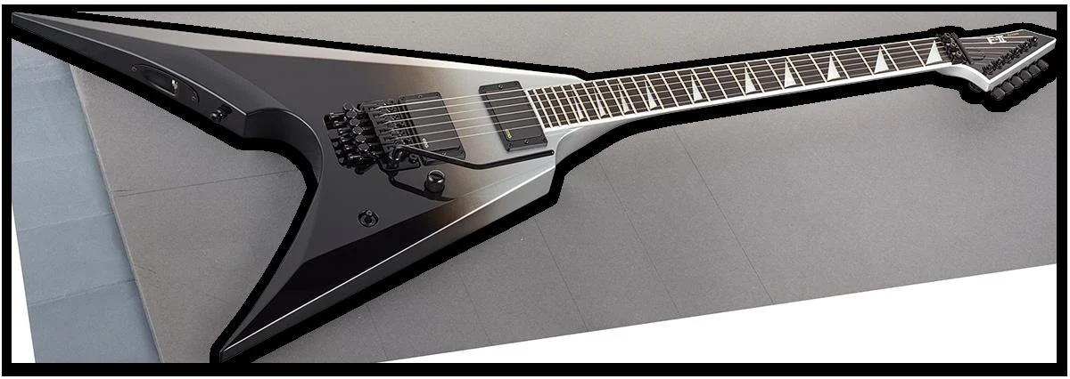 ESP E-II Arrow Electric Guitar with Floyd Rose - Black Silver Fade - Image 4
