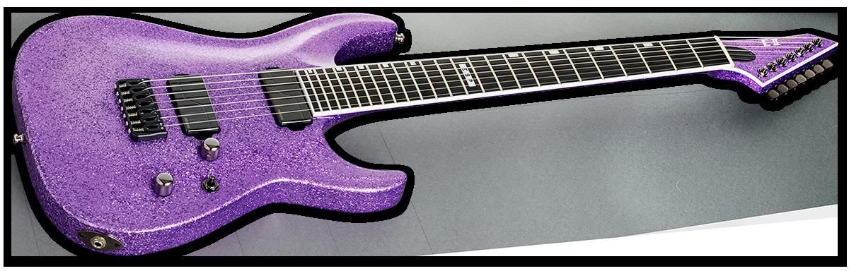 ESP E-II Horizon NT-7B Hipshot Electric Guitar in Purple Sparkle - Image 3