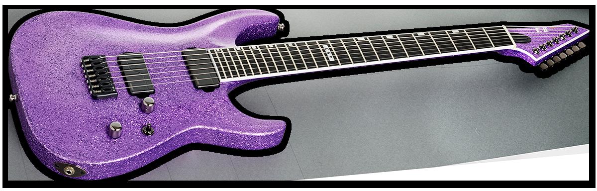 ESP E-II Horizon NT-7B Hipshot Electric Guitar in Purple Sparkle - Image 4
