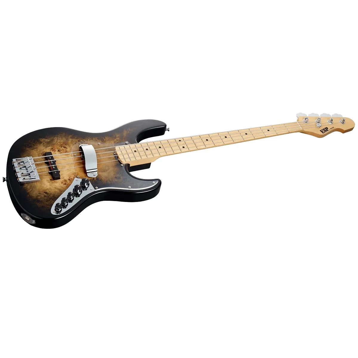 ESP Original Custom Shop Amaze 4-String Bass Guitar Poplar Trans Black - Image 4