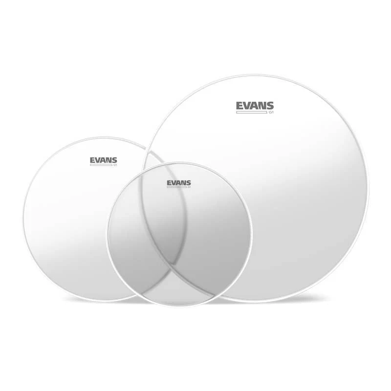 Evans G1 Clear Rock Tom Drum Head Pack - 10/12/16