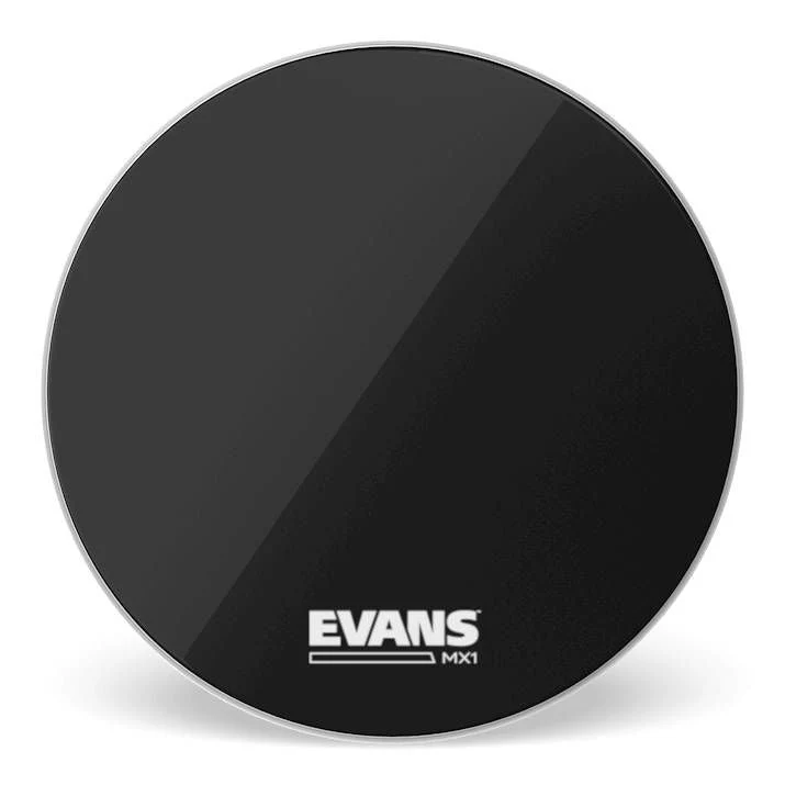 Evans MX1 Black Marching Bass Drum Head, 16 Inch