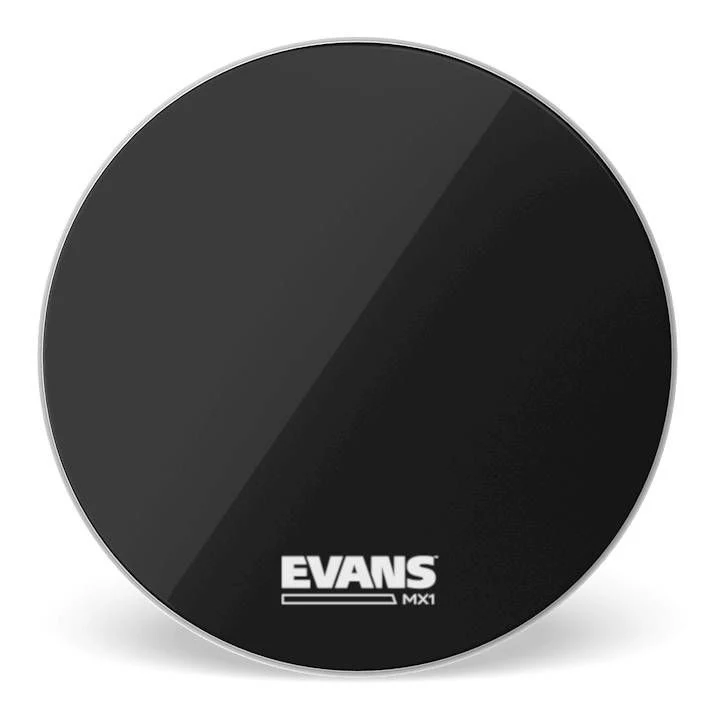 Evans MX1 Black Marching Bass Drum Head, 22 Inch - Image 6