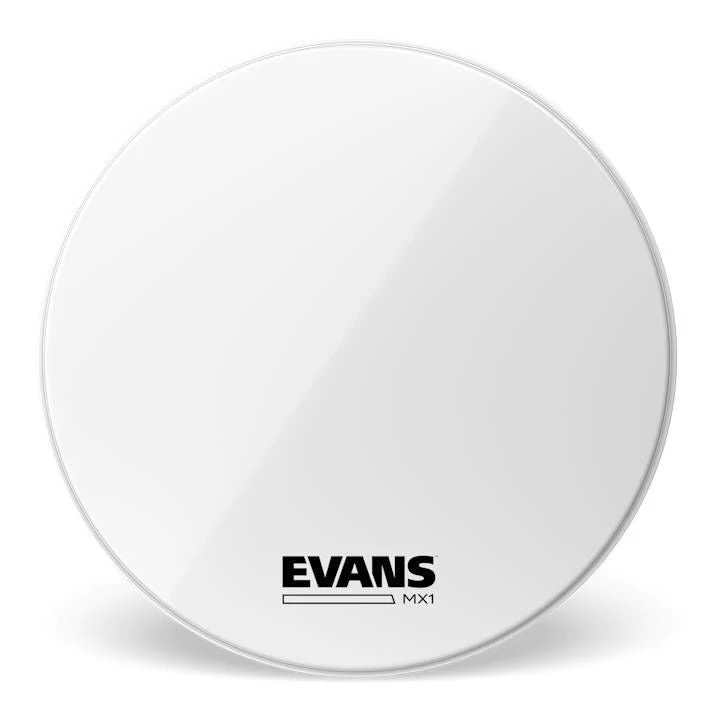 Evans MX1 White Marching Bass Drumhead, 14 Inch