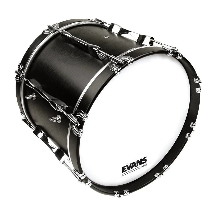 Evans MX1 White Marching Bass Drumhead, 24 Inch - Image 2